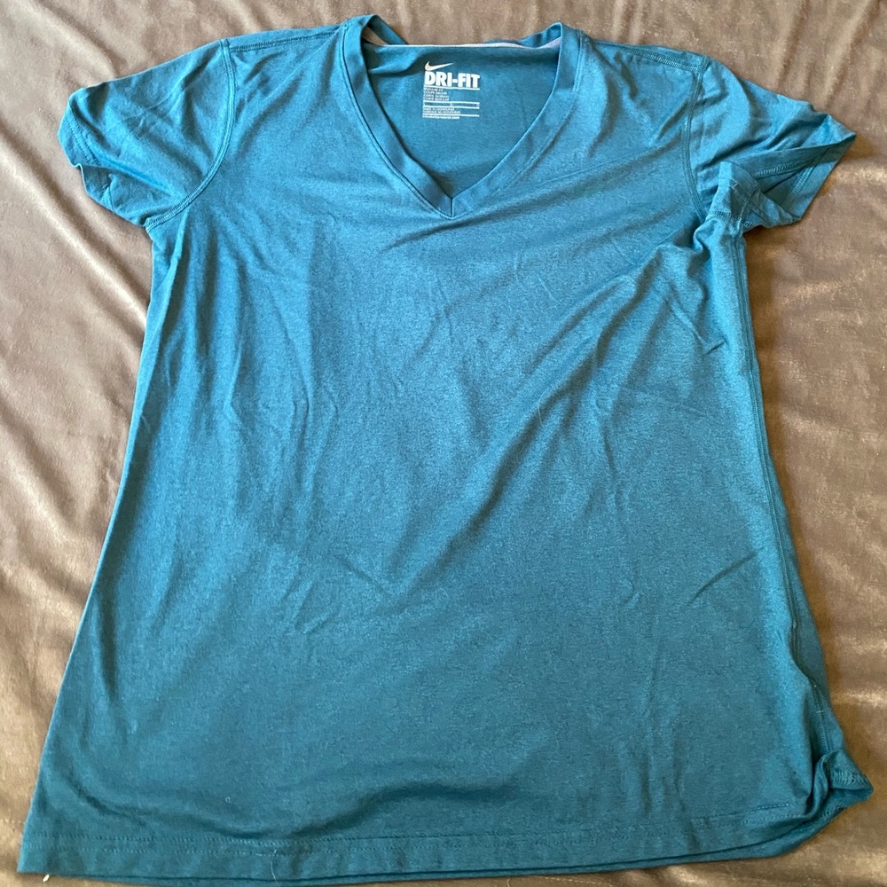 Teal V-neck Nike Dri-Fit Workout Too